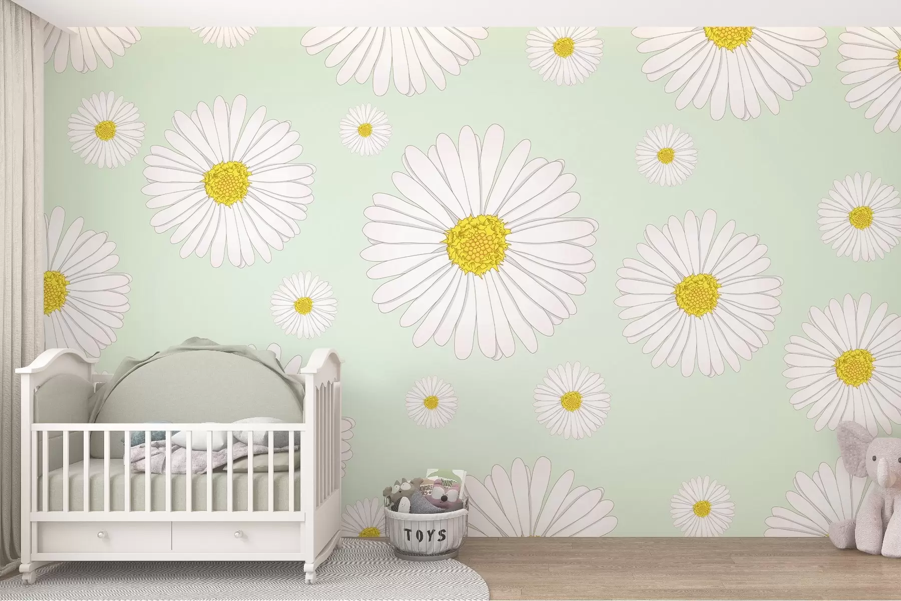 Fototapety Žiarivé sedmokrásky na zelenom pozadí w02652v2