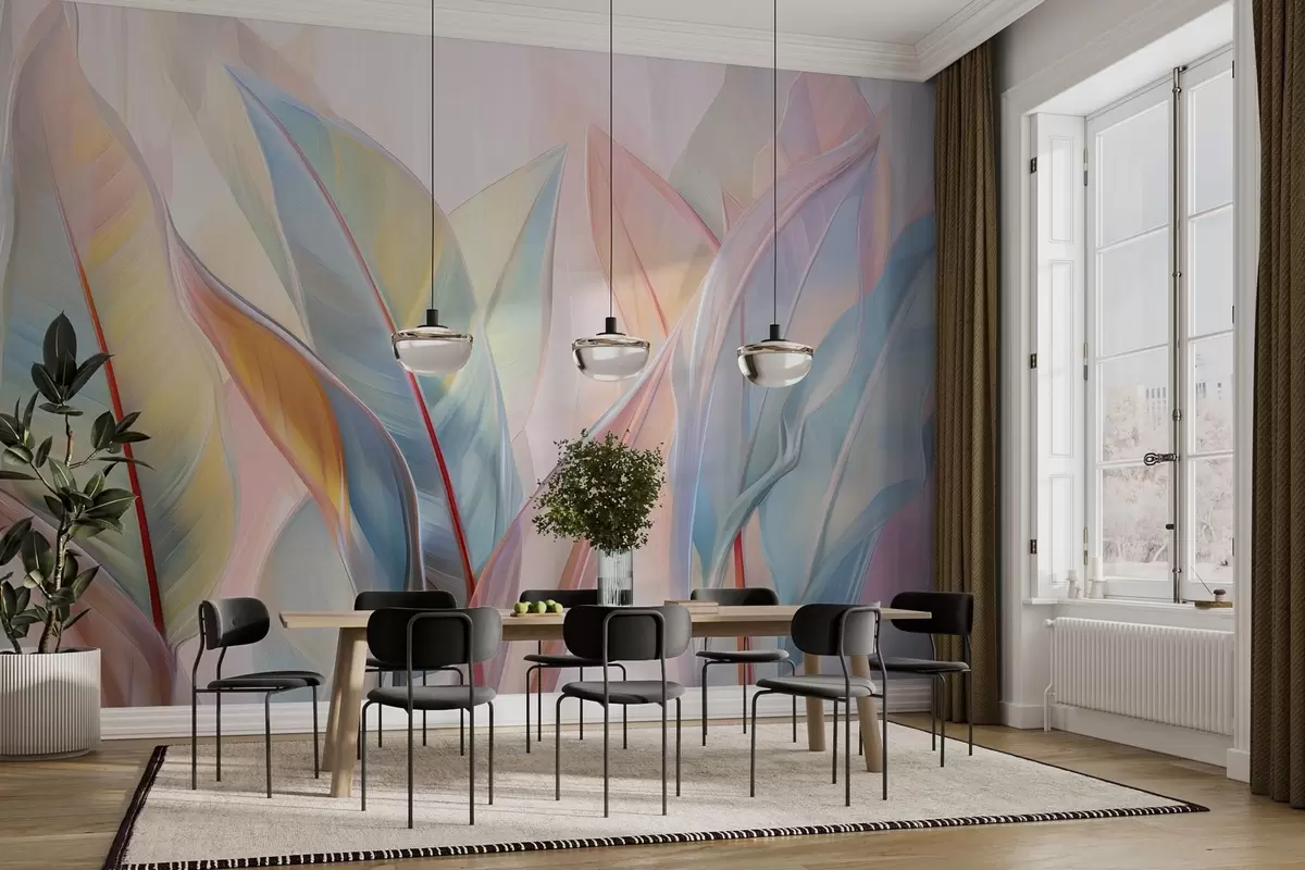 Fototapety Štylizované pestrofarebné listy w02624 - Uwalls.sk Fototapety Štylizované pestrofarebné listy w02624