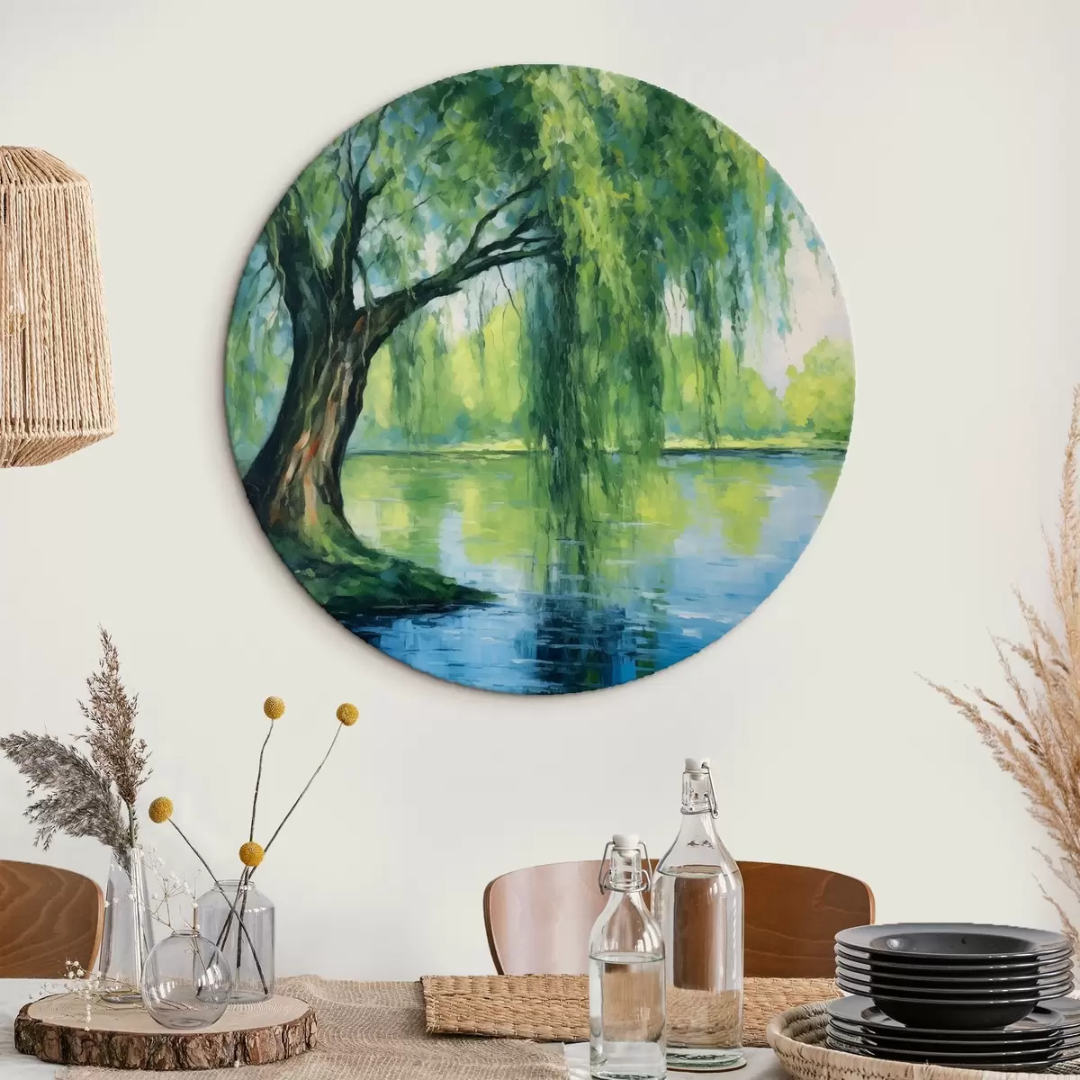 Okrúhle obrazy Vŕba pri rieke r41493