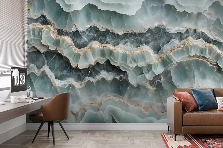 Fototapety Mramorový povrch s imitáciou zvlnených živicových línií w08561