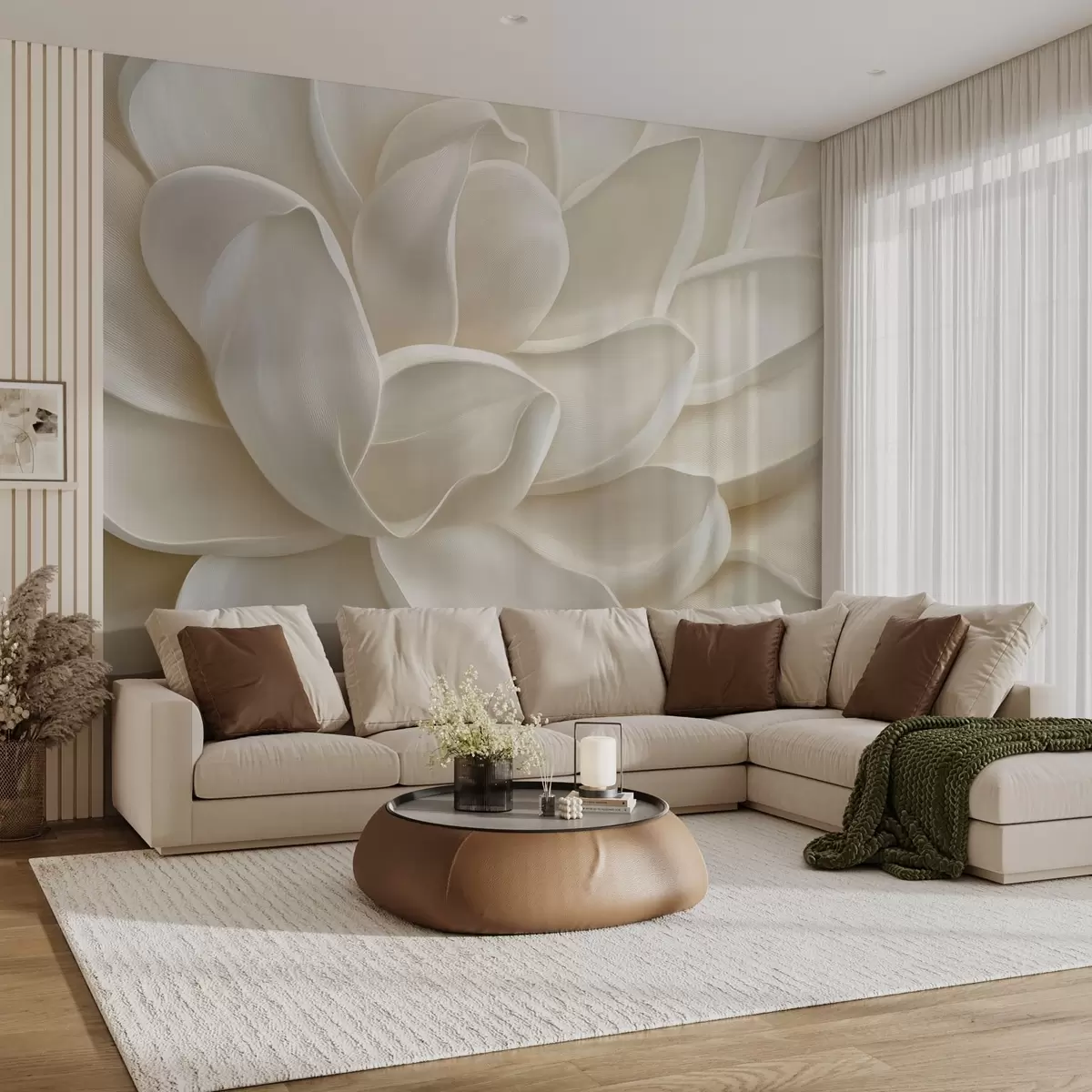 Fototapety Svetlý sukulentný kvet v detailnom zábere w08563