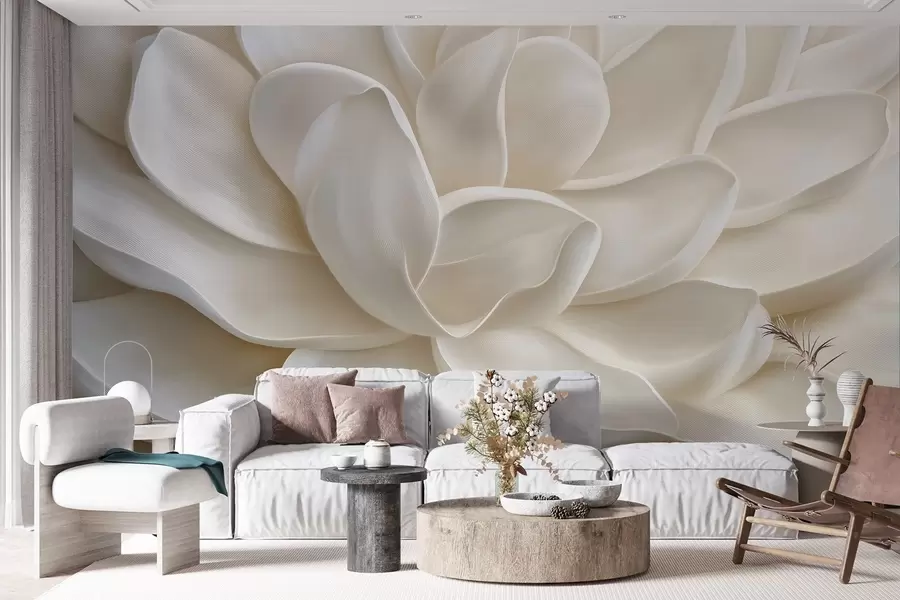 Fototapety Svetlý sukulentný kvet v detailnom zábere w08563