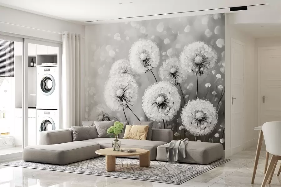 Fototapety Púpavy na jednofarebnom pozadí w08594v1