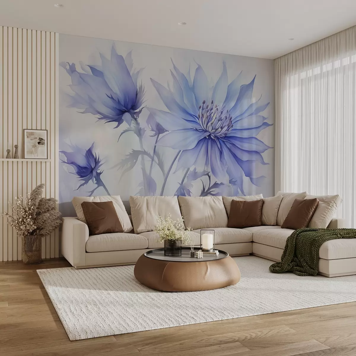 Fototapety Chrpy imitácia akvarelového štýlu w02710