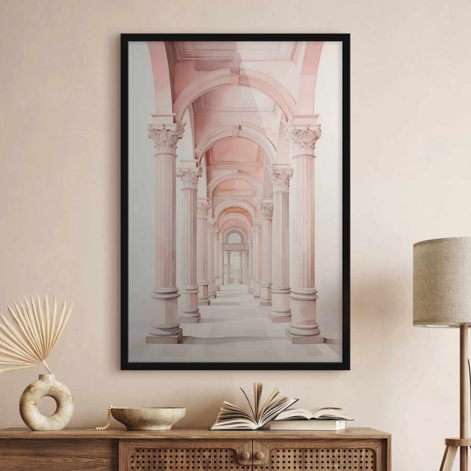 Fototapety Architektonická štruktúra so stĺpmi imitujúcimi akvarel f42361