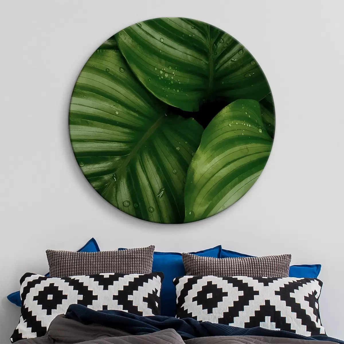 Okrúhle obrazy Zelené tropické listy r34830