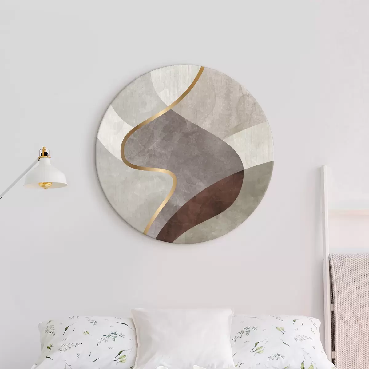 Okrúhle obrazy Akvarelová geometrická abstrakcia r37489