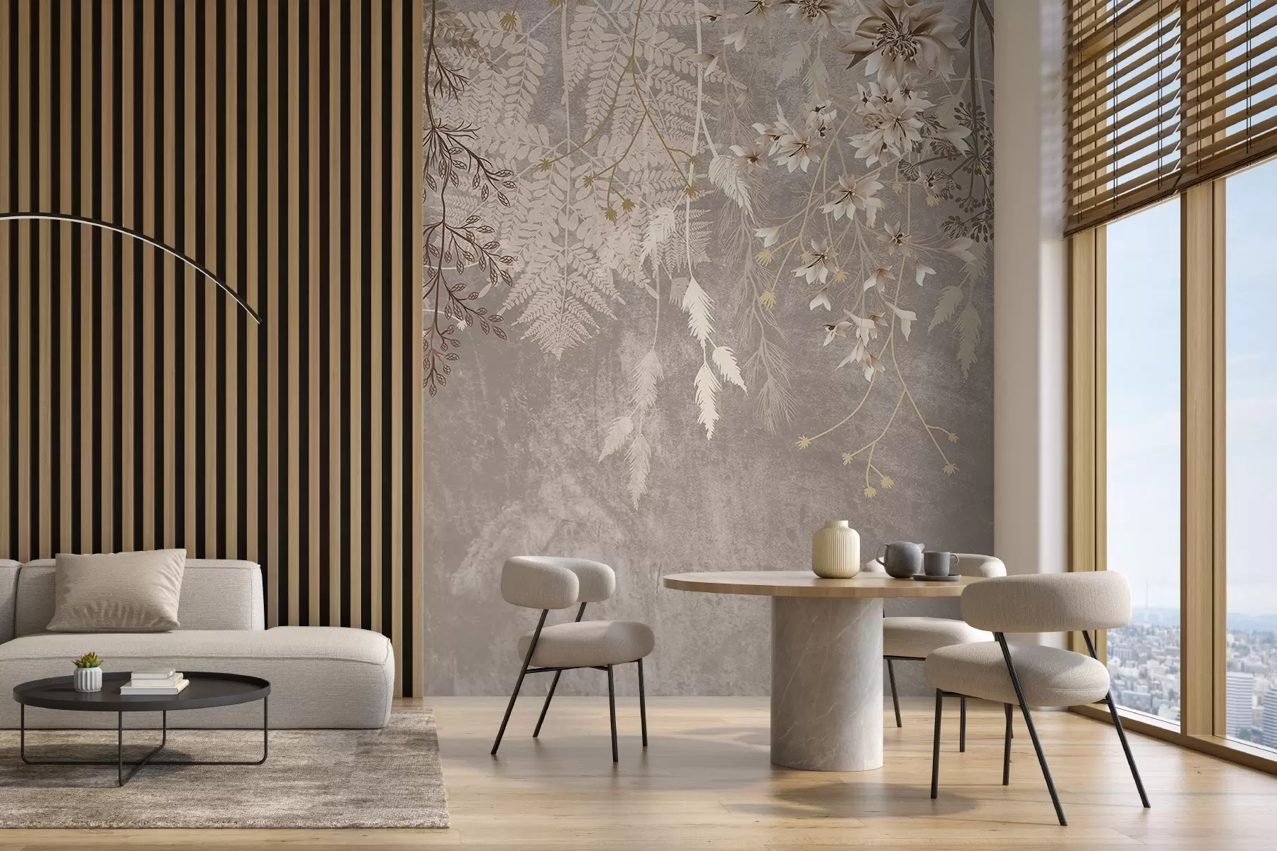 Fototapety Zasnené, jemné, múdre rastliny, klásky a kvety v hnedých pastelových farbách na hmlistom, štruktúrovanom pozadí w08606v1