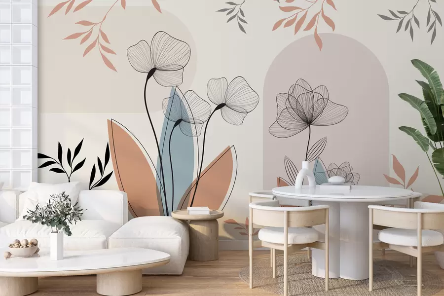 Fototapety Kvety a vetvy v štýle boho w02754