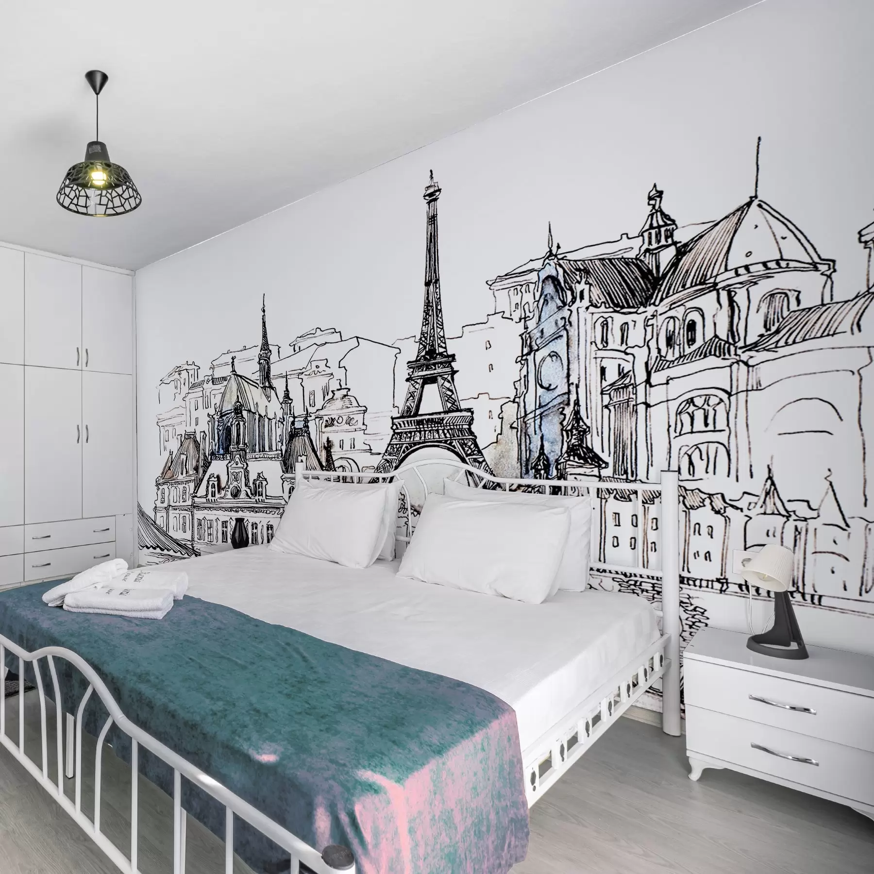 Fototapety Parížska panoráma v umeleckom obryse u77704