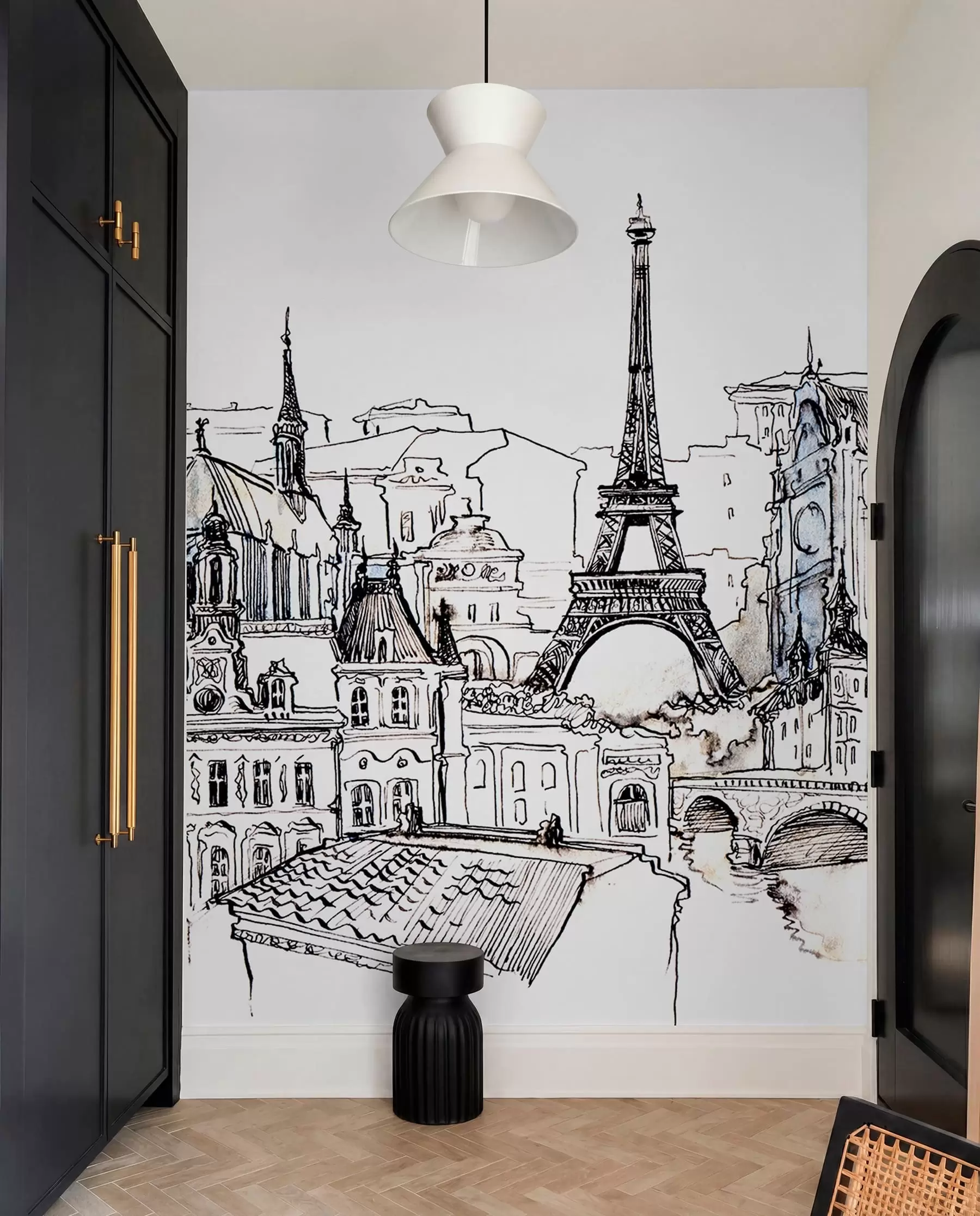 Fototapety Parížska panoráma v umeleckom obryse u77704