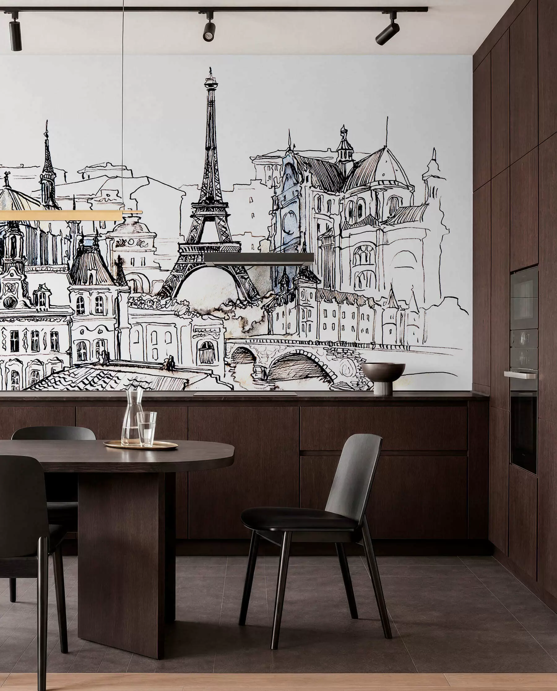 Fototapety Parížska panoráma v umeleckom obryse u77704