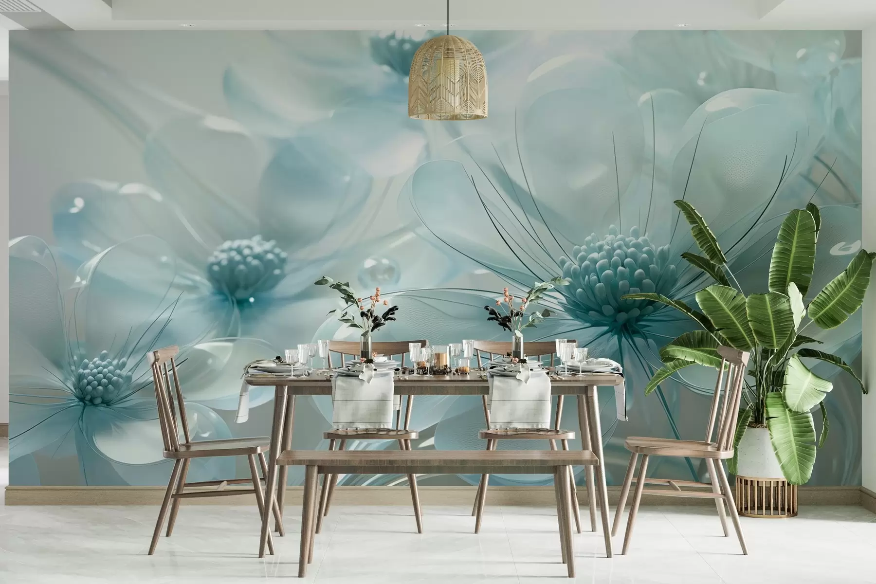 Fototapety Veľké priehľadné kvety w02837v1