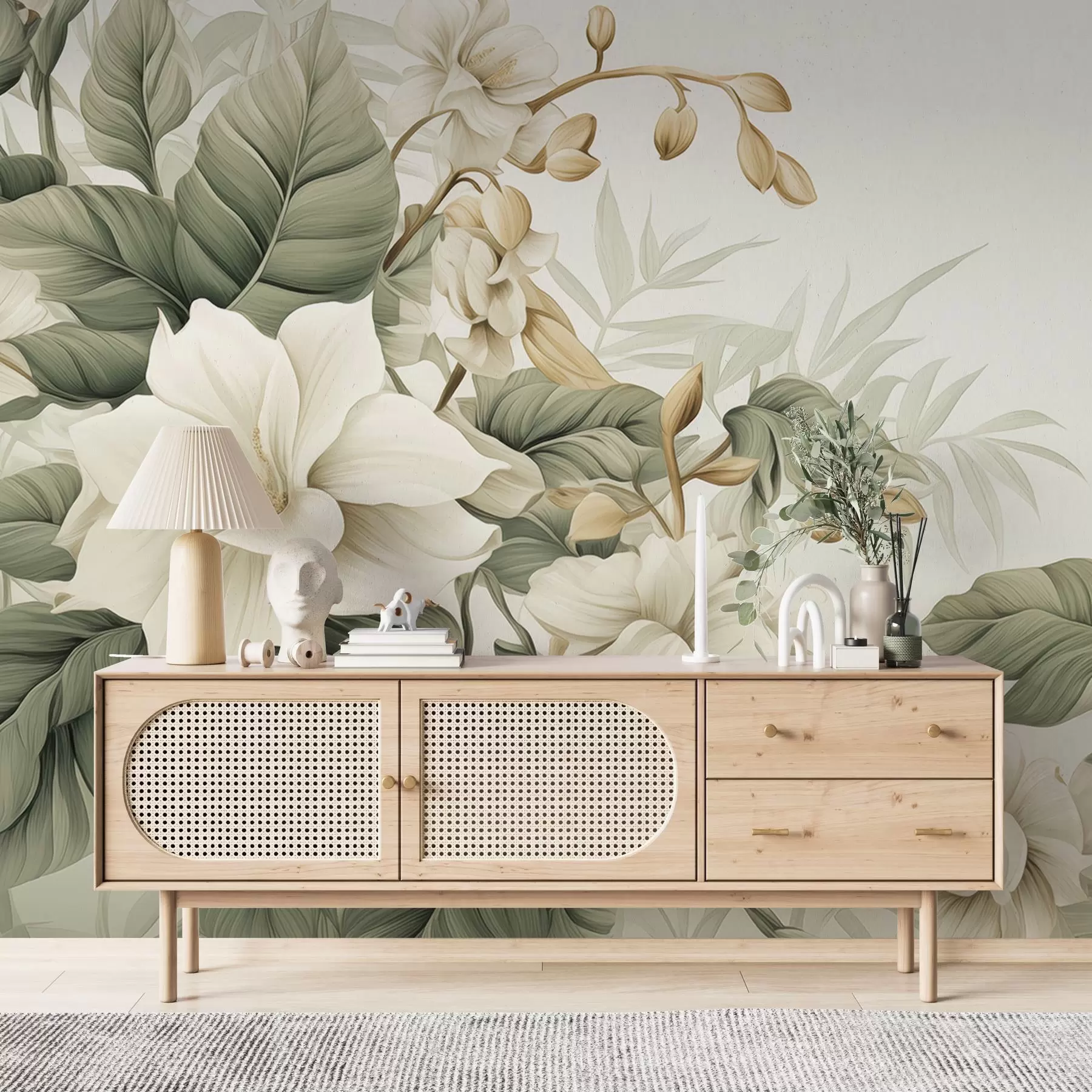 Fototapety Tropická krajina s kvetmi w02844