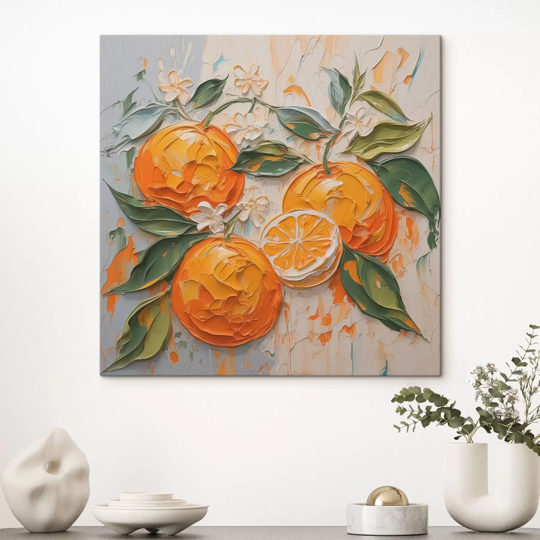 Obraz Pomaranče abstraktné imitácie ťahov štetcom s42591