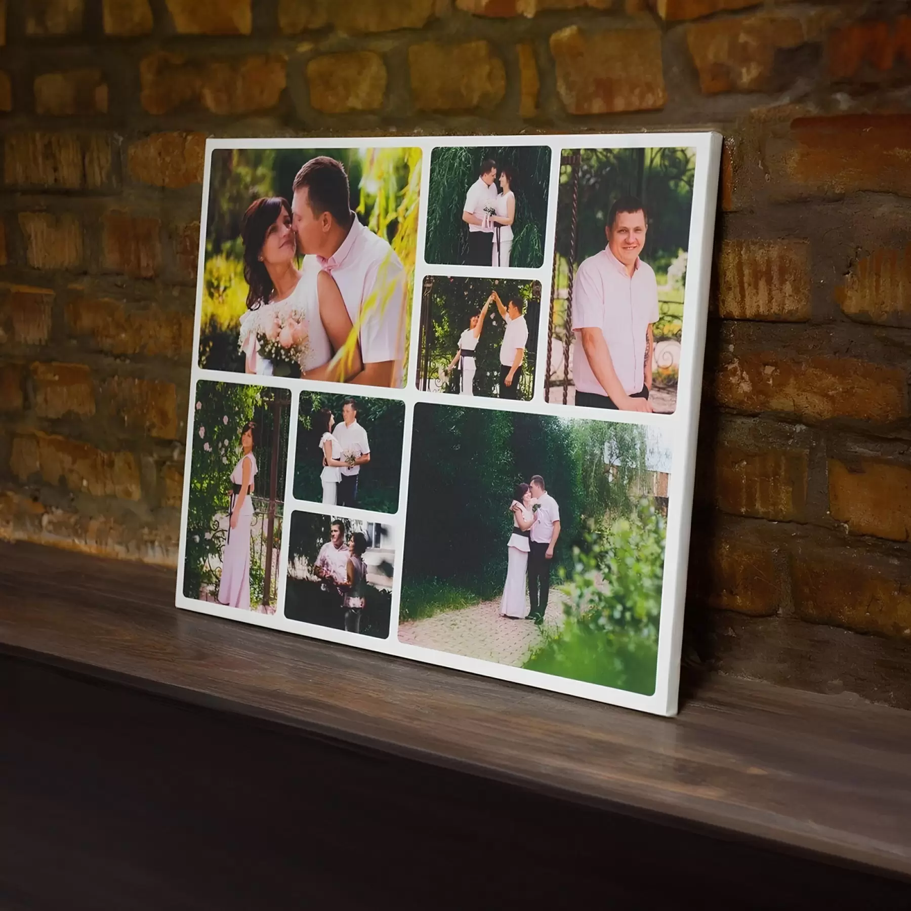 Obraz Fotokoláž zamilovaného páru na plátne s42675