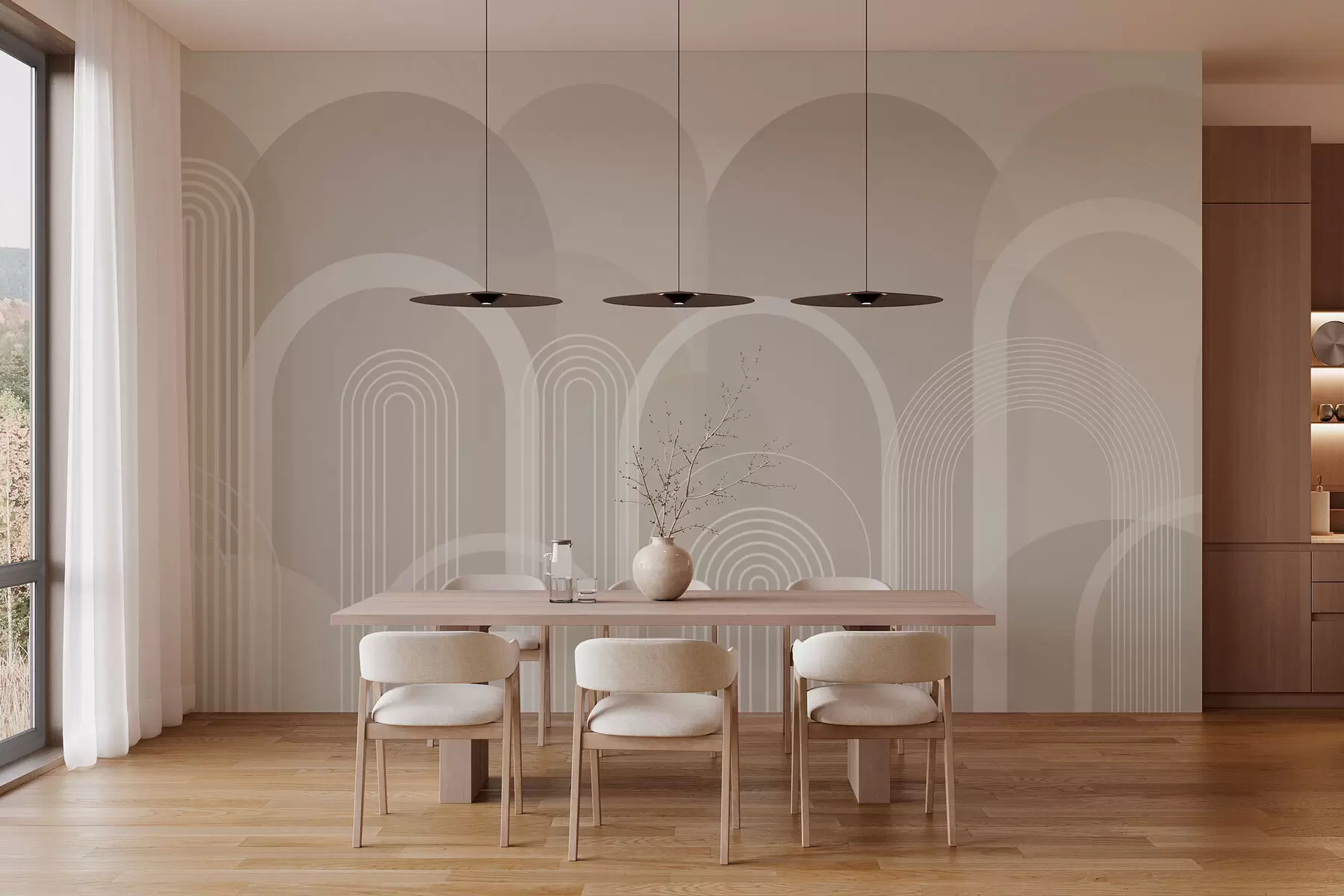 Fototapety Geometrické oblúky boho w02935v1