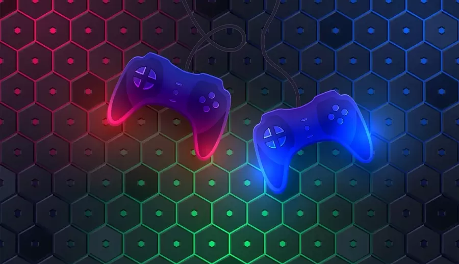 Fototapety Herná tapeta s joystickmi v tmavých farbách w02904