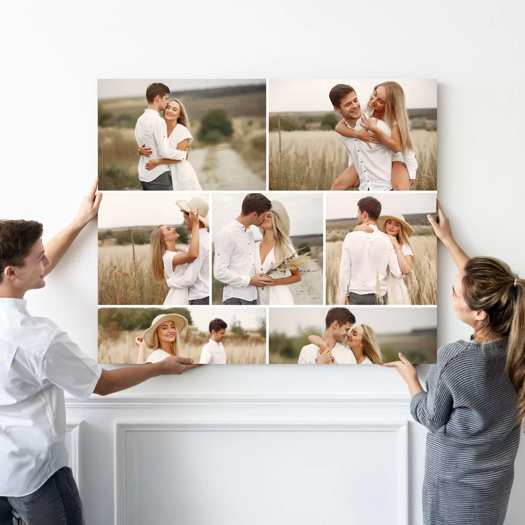 Obraz Fotokoláž zamilovaného páru na plátne s42800