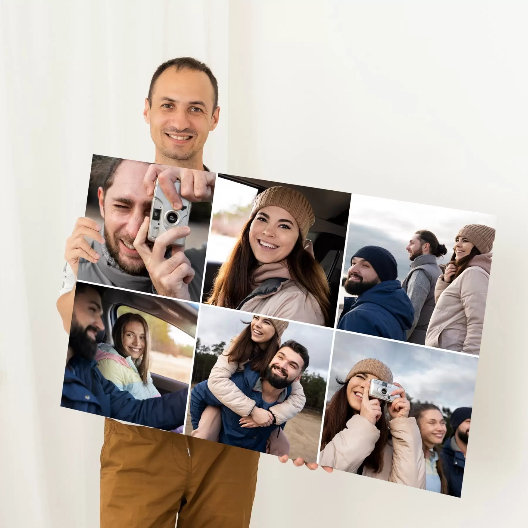 Obraz Fotokoláž zamilovaného páru na plátne s42804