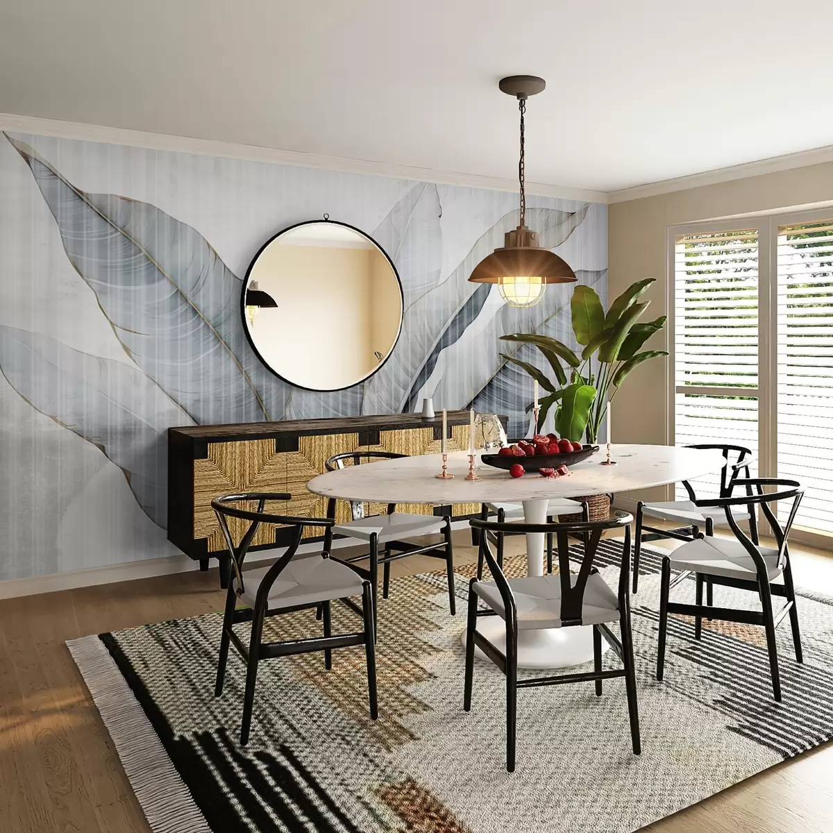 Fototapety Veľké listy na stene w02982