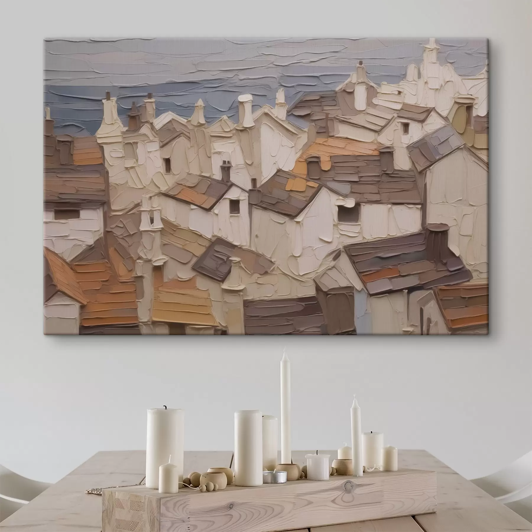 Fototapety Strechy domov abstraktná imitácia maľby s42910