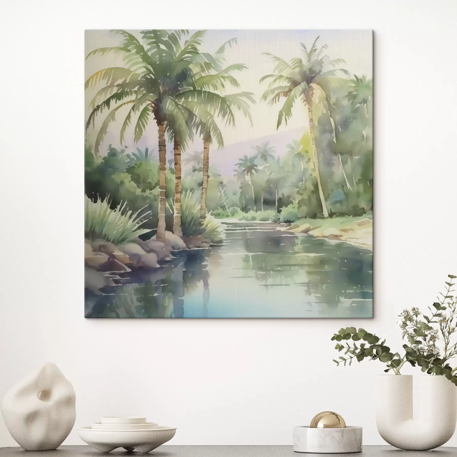 Fototapety Imitácia tropickej krajiny akvarel s42912