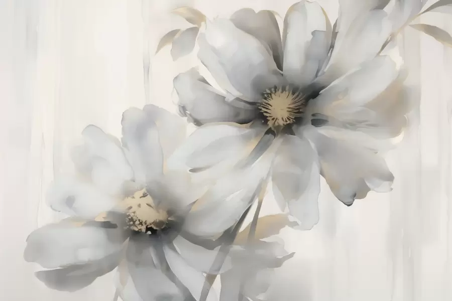 Fototapety Veľké kvety imitácia rozmazaného akvarelu w03073