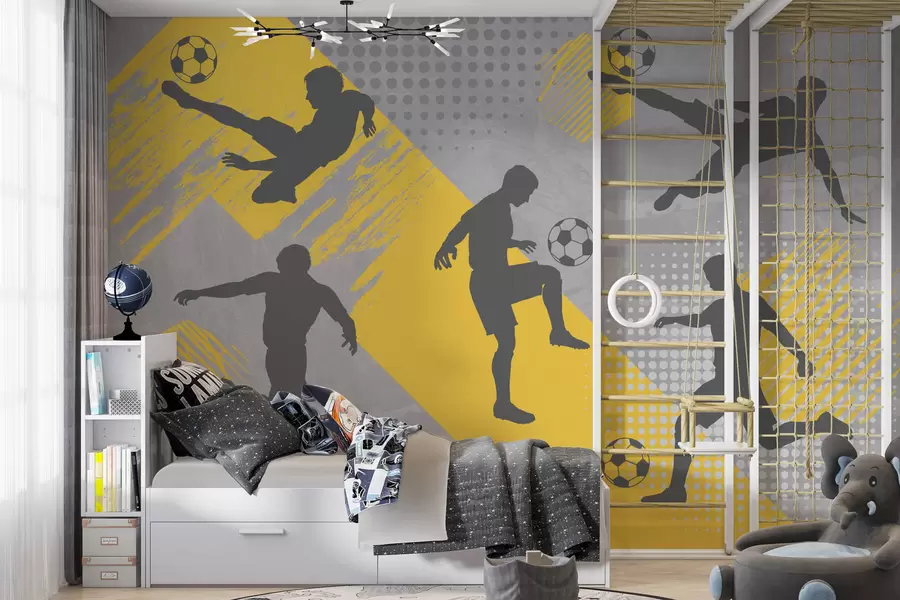 Fototapety Siluety futbalistov na abstraktnom pozadí w03001
