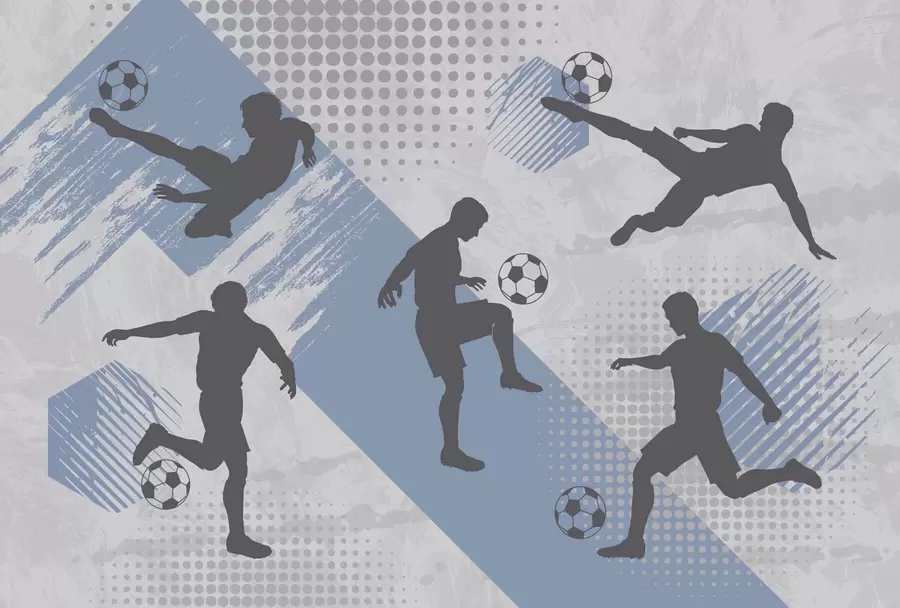 Fototapety Siluety futbalistov na abstraktnom pozadí w03001v1