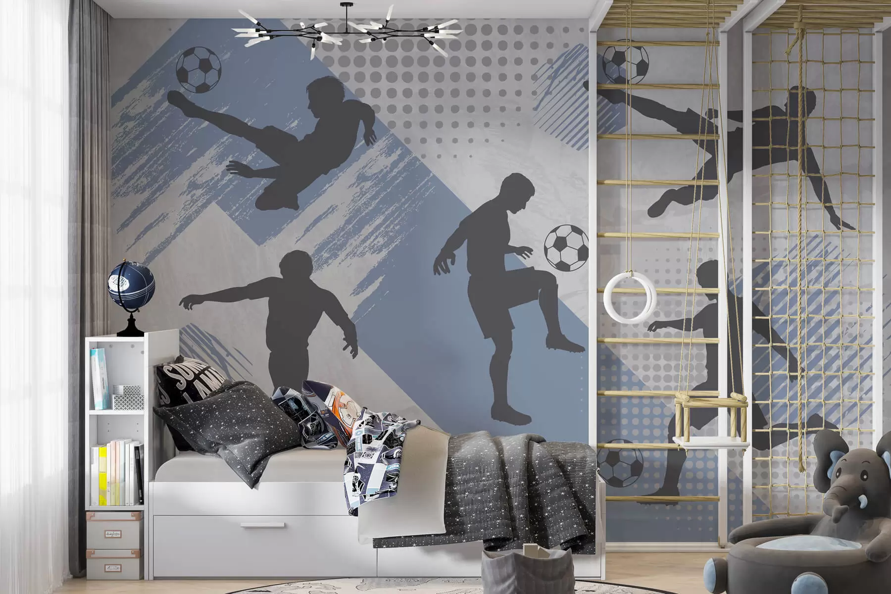 Fototapety Siluety futbalistov na abstraktnom pozadí w03001v1