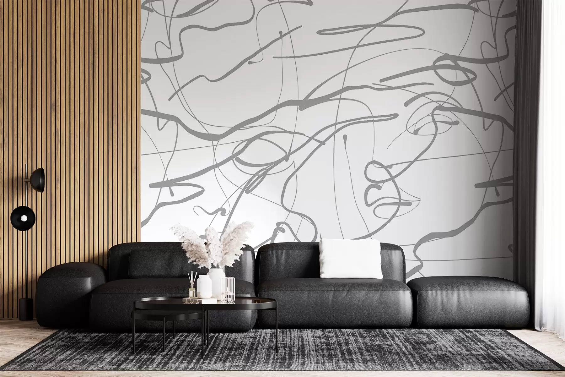 Fototapety Tváre nakreslené čiarou w08764v1