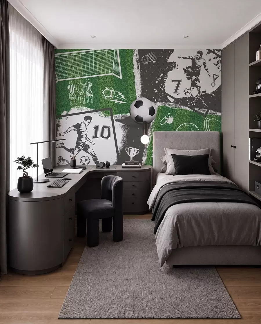Fototapety Futbalisti, lopta a ihrisko w03121