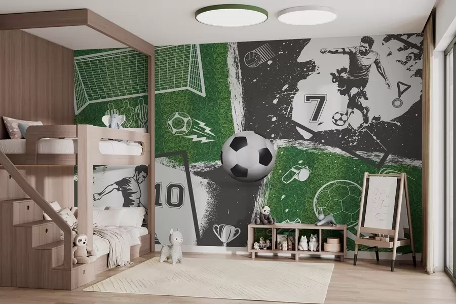 Fototapety Futbalisti, lopta a ihrisko w03121