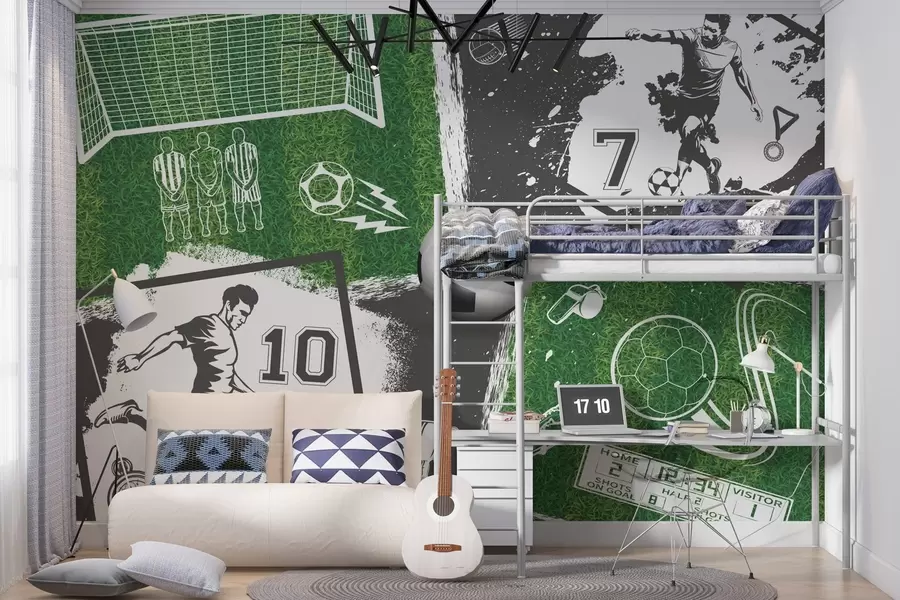 Fototapety Futbalisti, lopta a ihrisko w03121