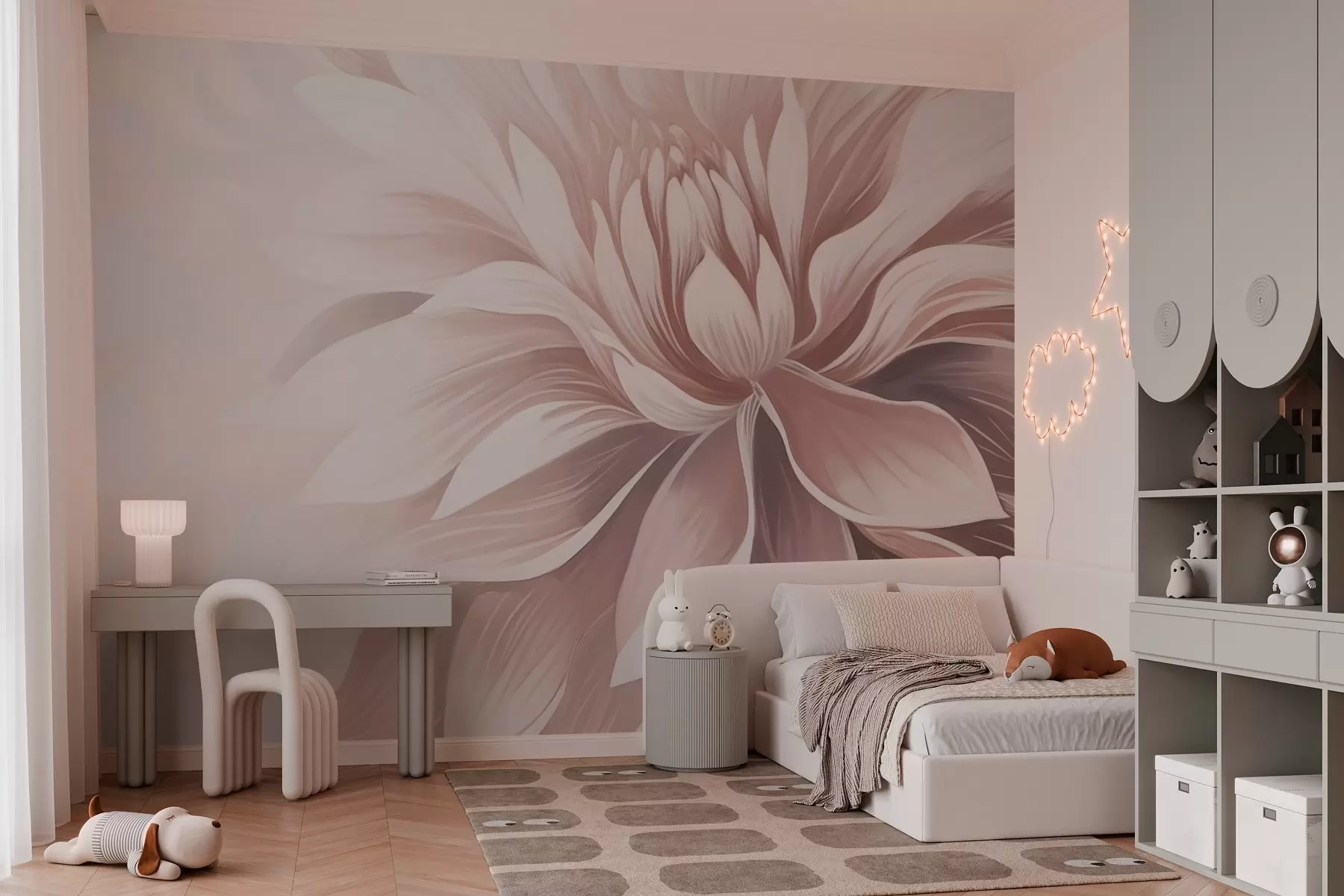 Fototapety Trendy ružový kvet v ľahkej hmle w03128
