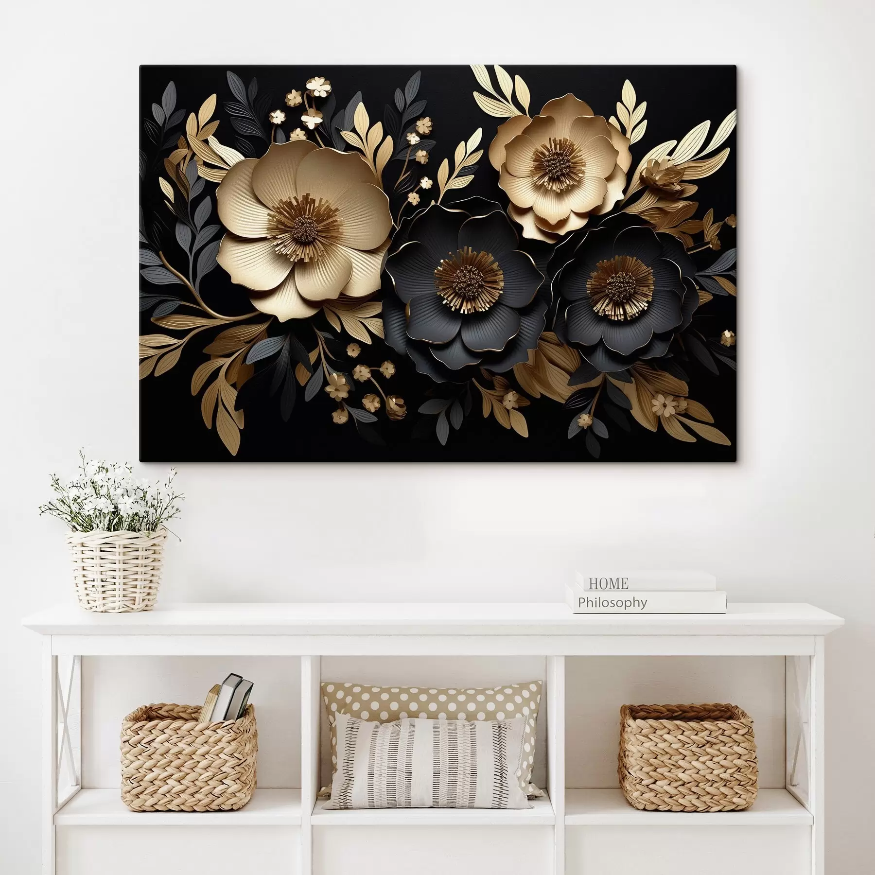 Obraz Krásne kvety na tmavom pozadí s42968