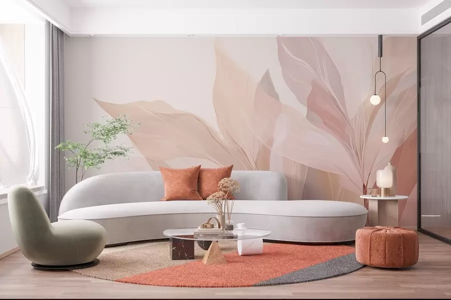 Fototapety Abstraktný obraz listov vo svetlých farbách w03135