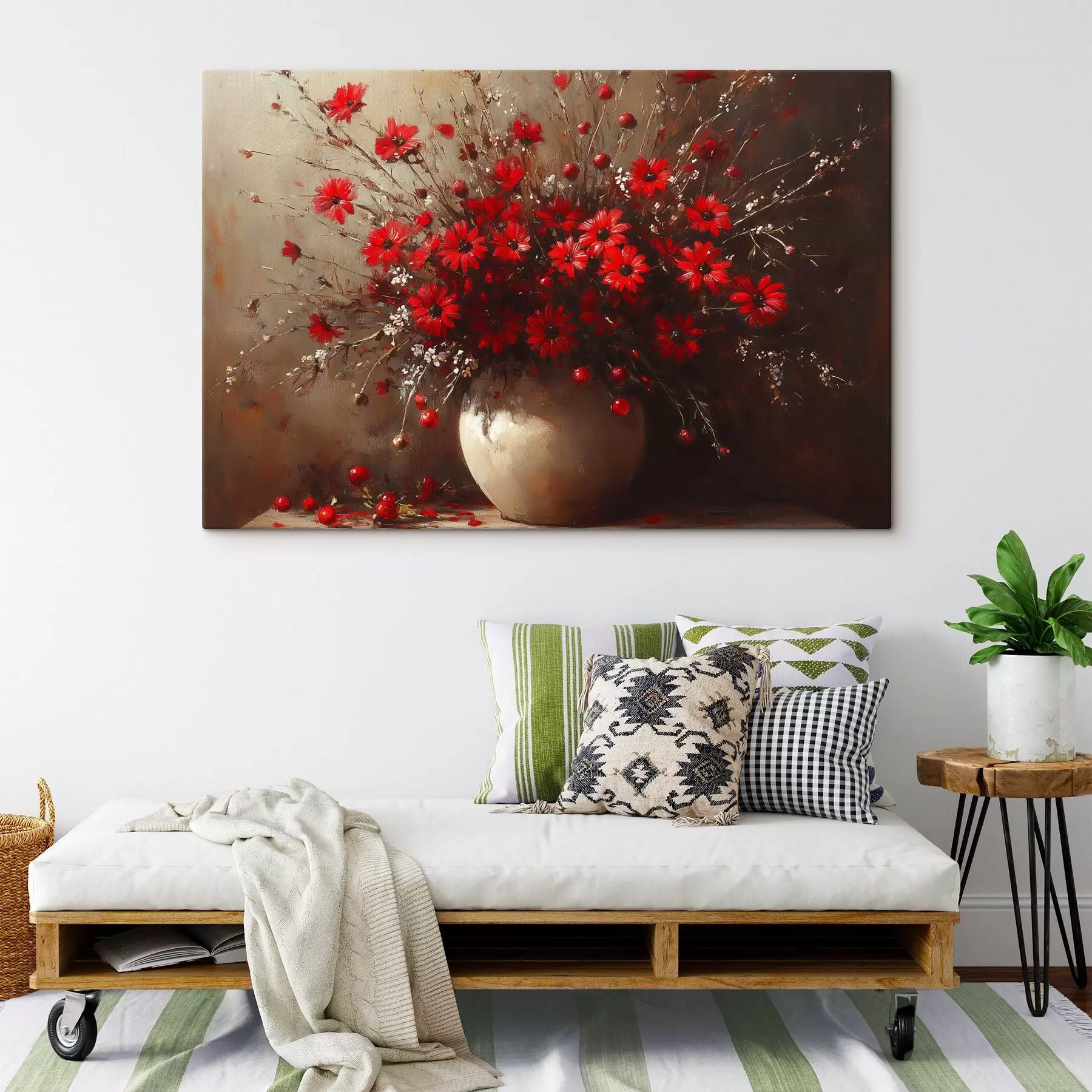 Obraz Červená kytica vo váze s42983