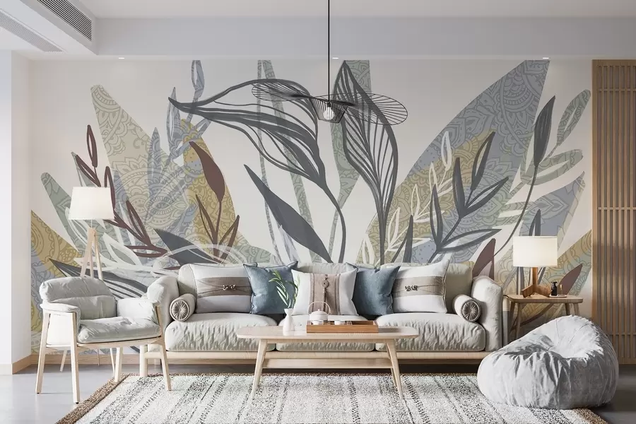 Fototapety Zbierka listov rôznych farieb a veľkostí, niektoré s kresbami na bielom pozadí w08893