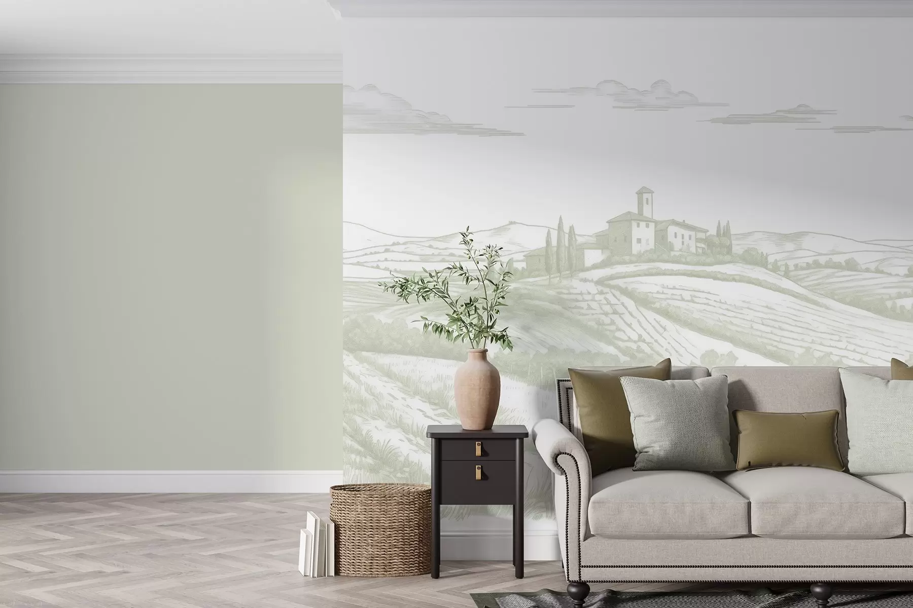 Fototapety Toskánsko krajina, Taliansko, vinice, príroda, starý hrad, zelené farby w03349v2