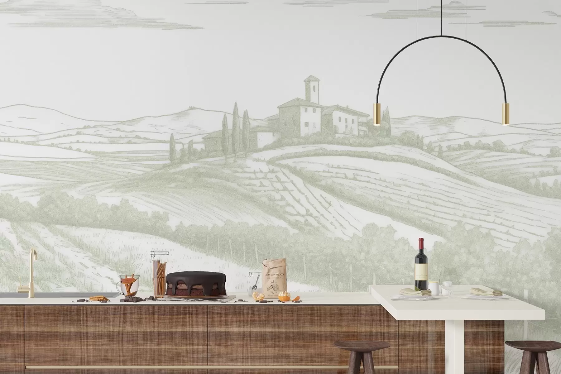 Fototapety Toskánsko krajina, Taliansko, vinice, príroda, starý hrad, zelené farby w03349v2