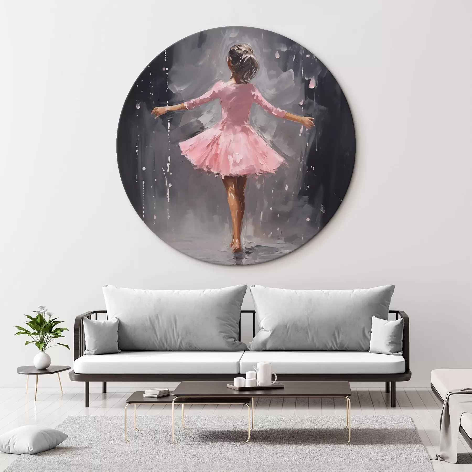 Fototapety Ľudia, dievča v ružových šatách, imitácia olejomaľby r43258