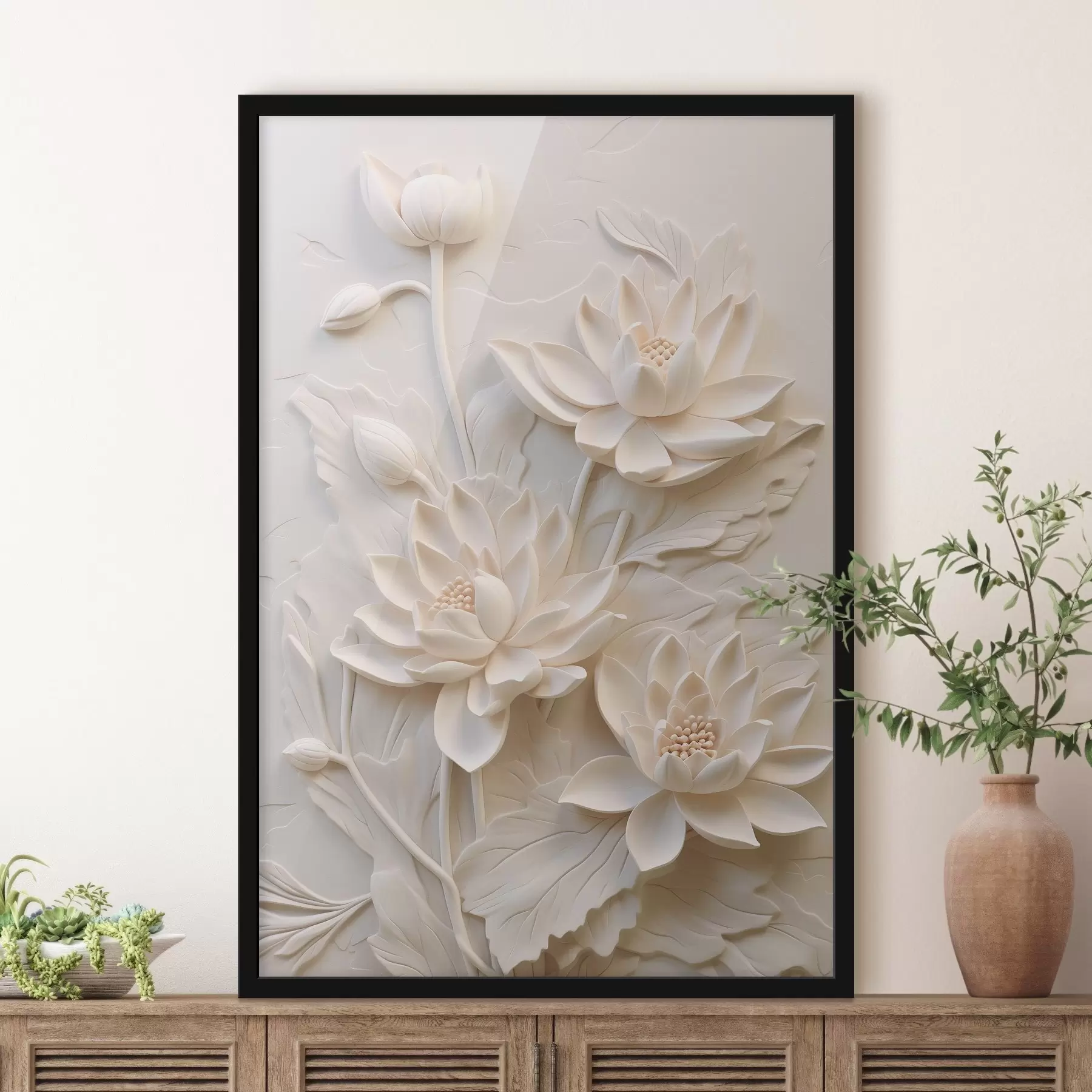 Fototapety Biele lišty, imitácia, kvety f43334