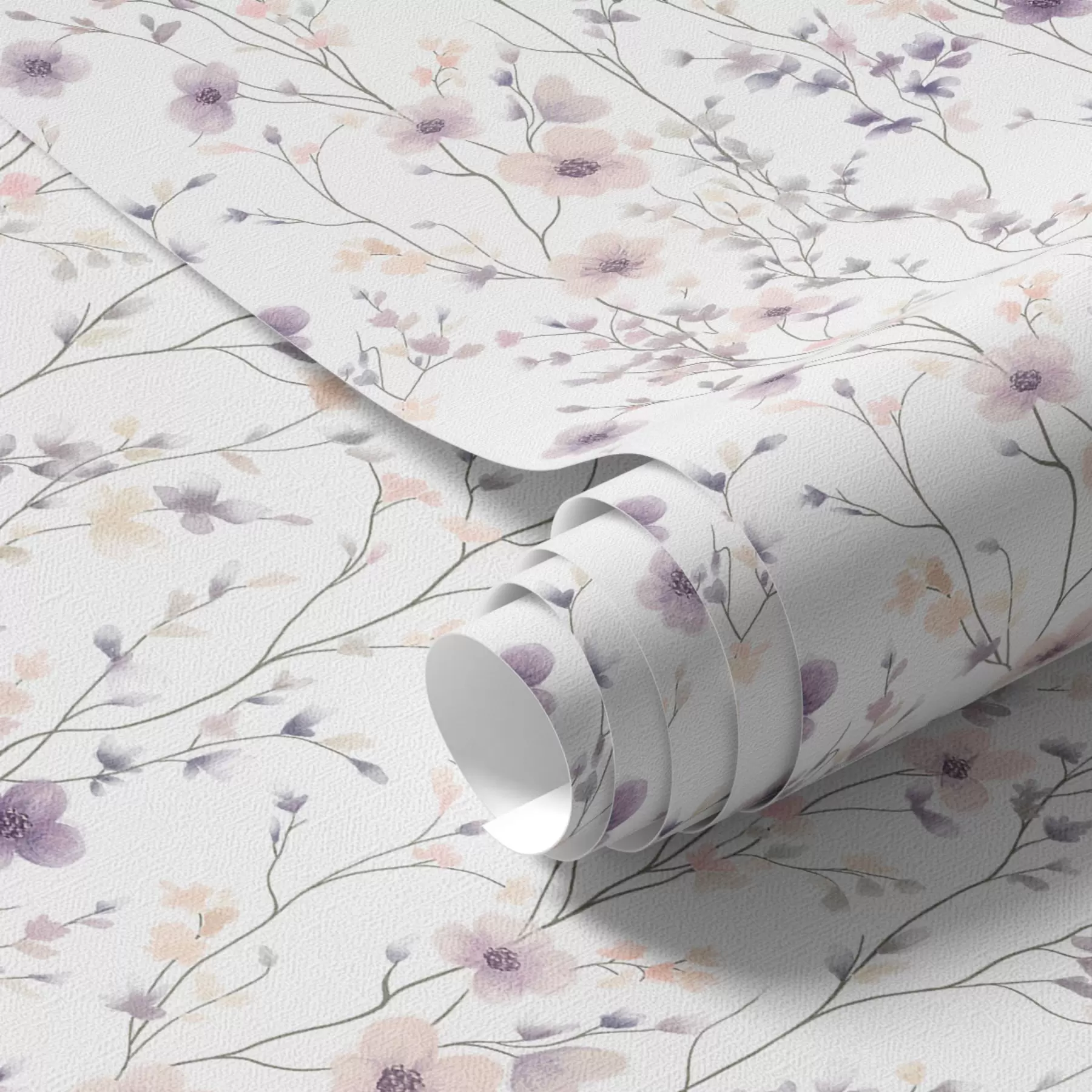 Fototapety Malé divoké kvety s tenkými stonkami na svetlom pozadí a00003