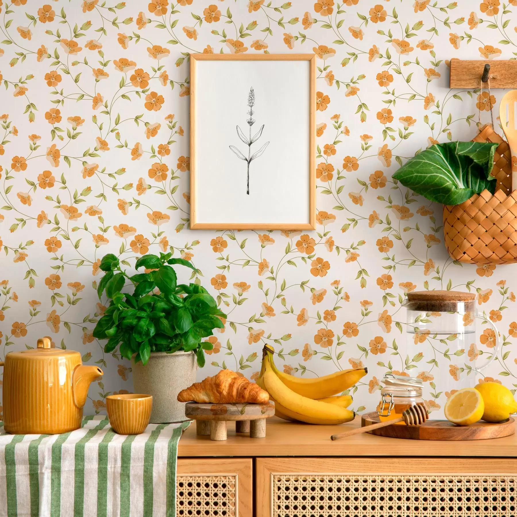 Fototapety Oranžové kvety na bielom pozadí a00015