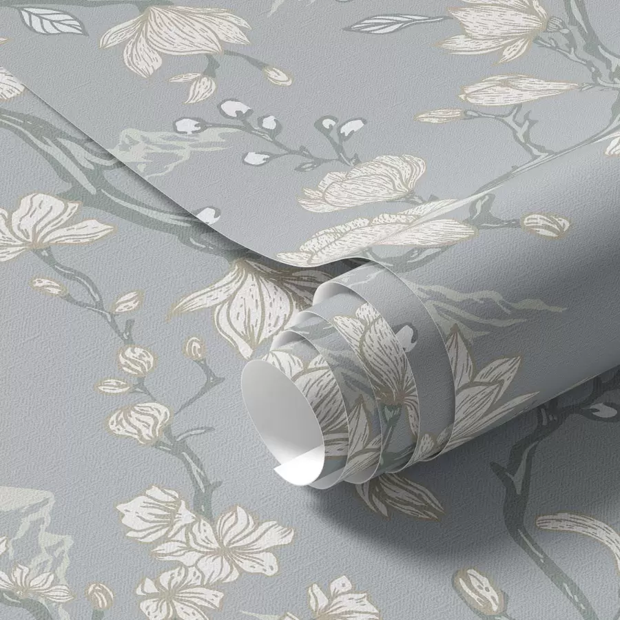 Fototapety Biele kvety na konároch a horách na modrom pozadí a00021 - Uwalls.sk Fototapety Biele kvety na konároch a horách na modrom pozadí a00021