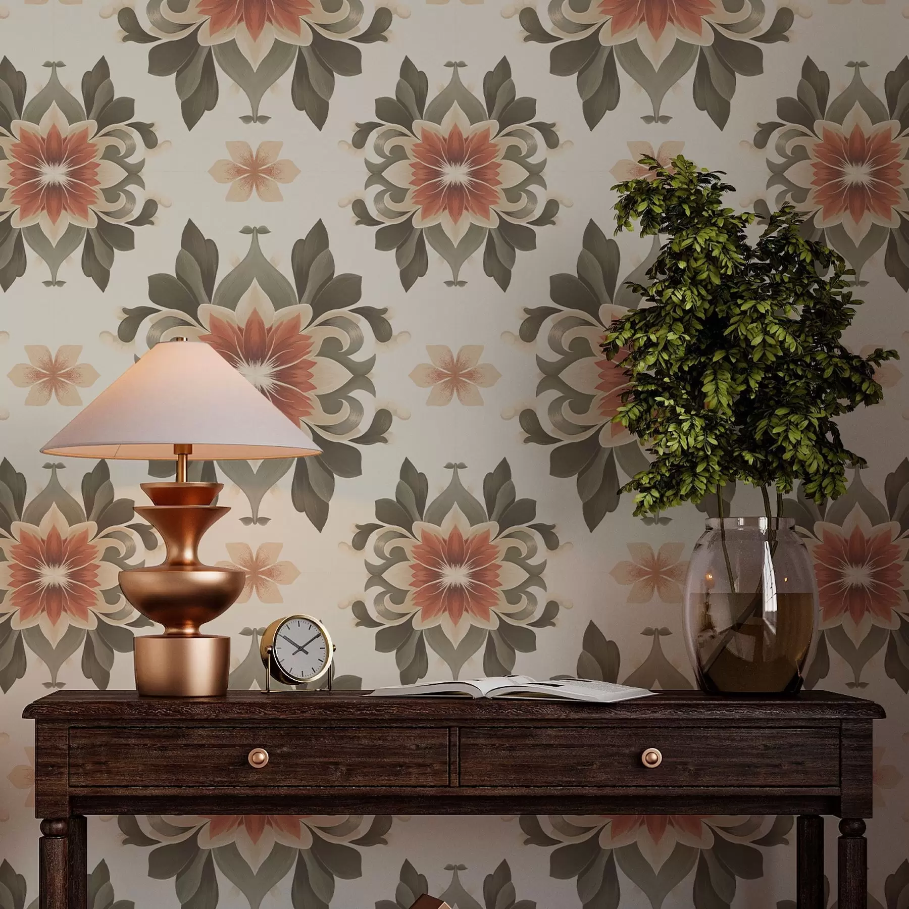 Fototapety Abstraktný kvetinový vzor na svetlom pozadí a00069v1