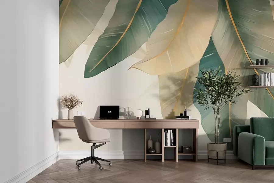 Fototapety Zelené tropické listy w03433