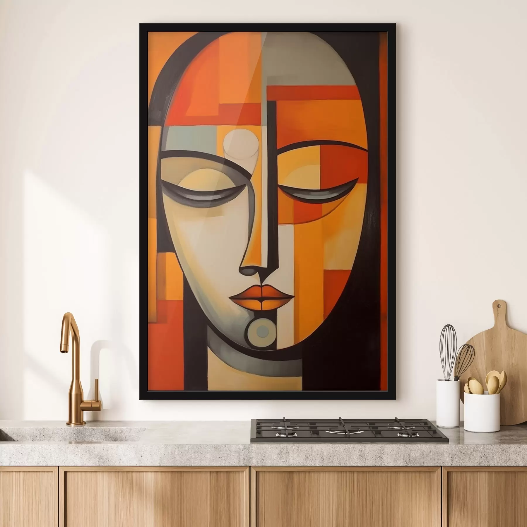 Fototapety Geometrický portrét v modernistickom štýle f43412